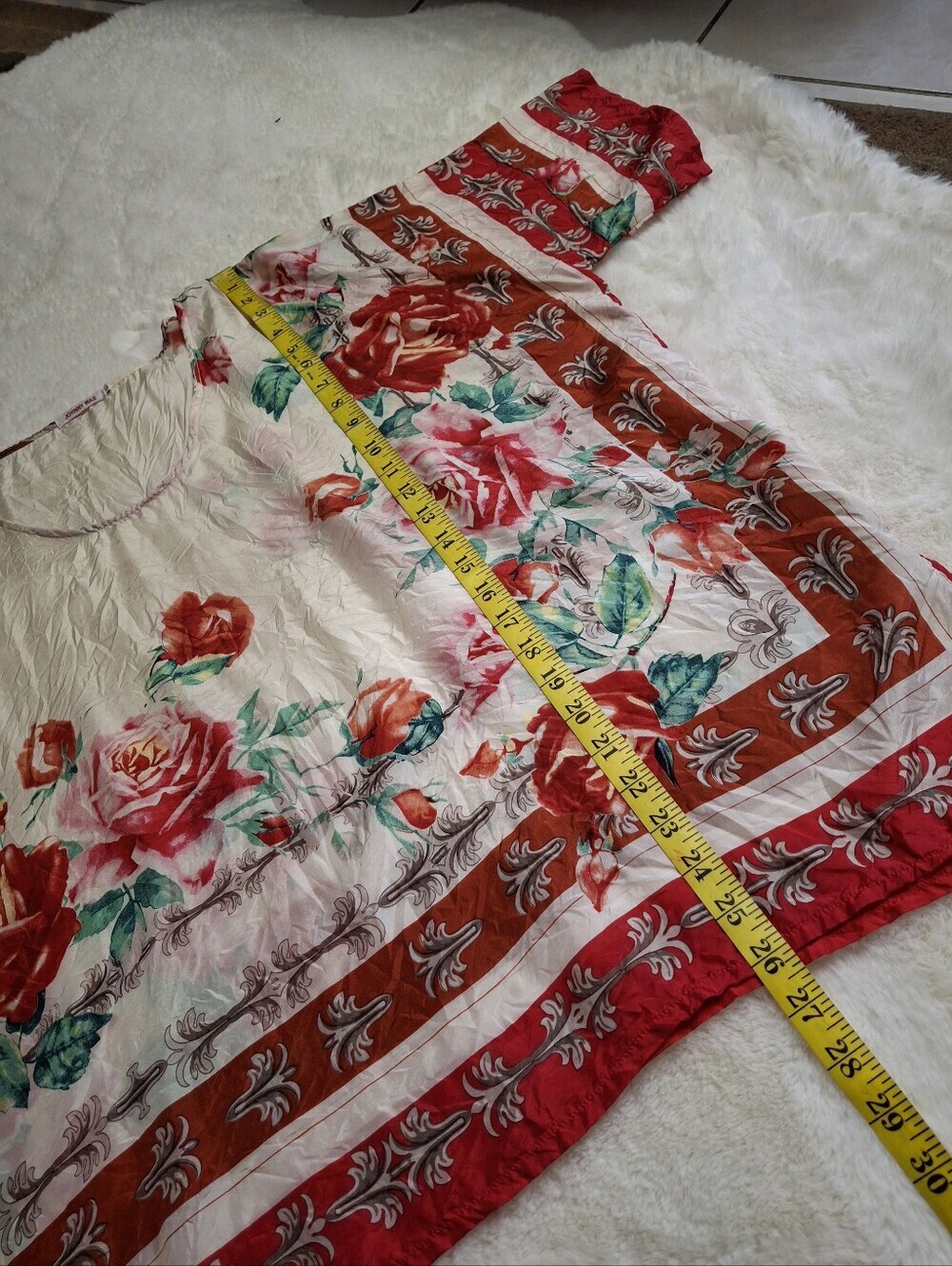 Johnny Was Secret Garden Silk Floral Tunic Blouse Poncho Top Women Size Large - Picture 14 of 16